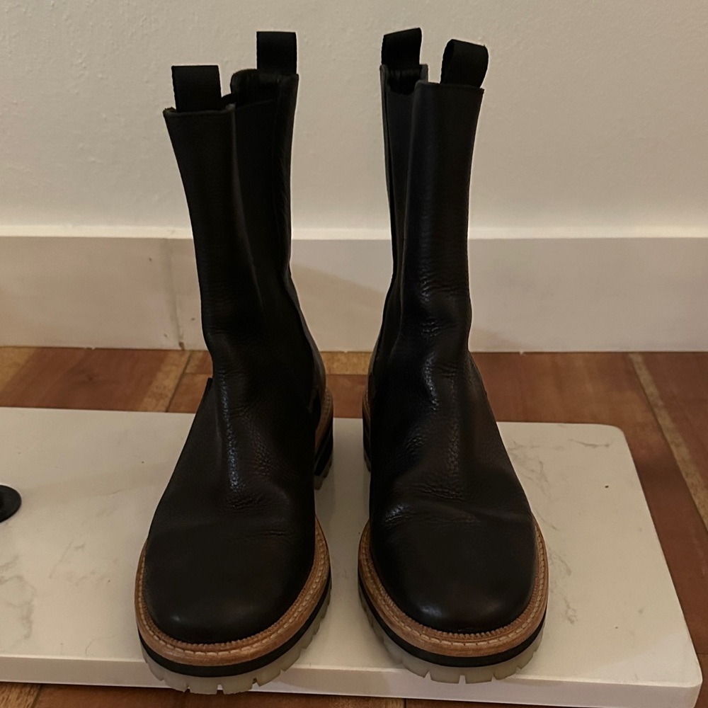 Freda Salvador Black Leather Ankle Boots